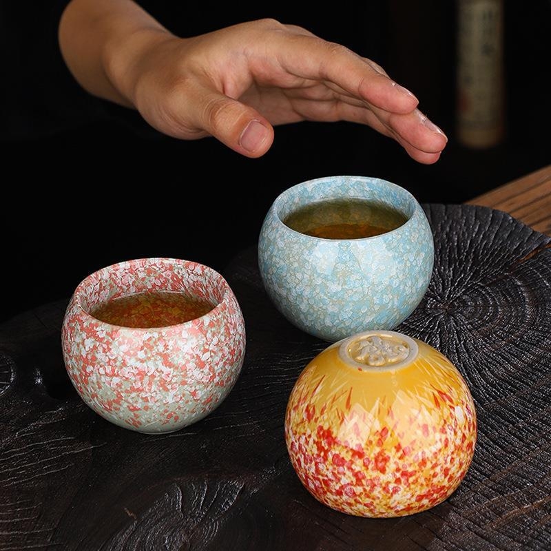 Ceașcă ceramică cu glazură de cuptor Dragon Egg, ceașcă Kung Fu pentru ceai, ceașcă mare de ceai, set de ceai cu glazură Tianmu.
