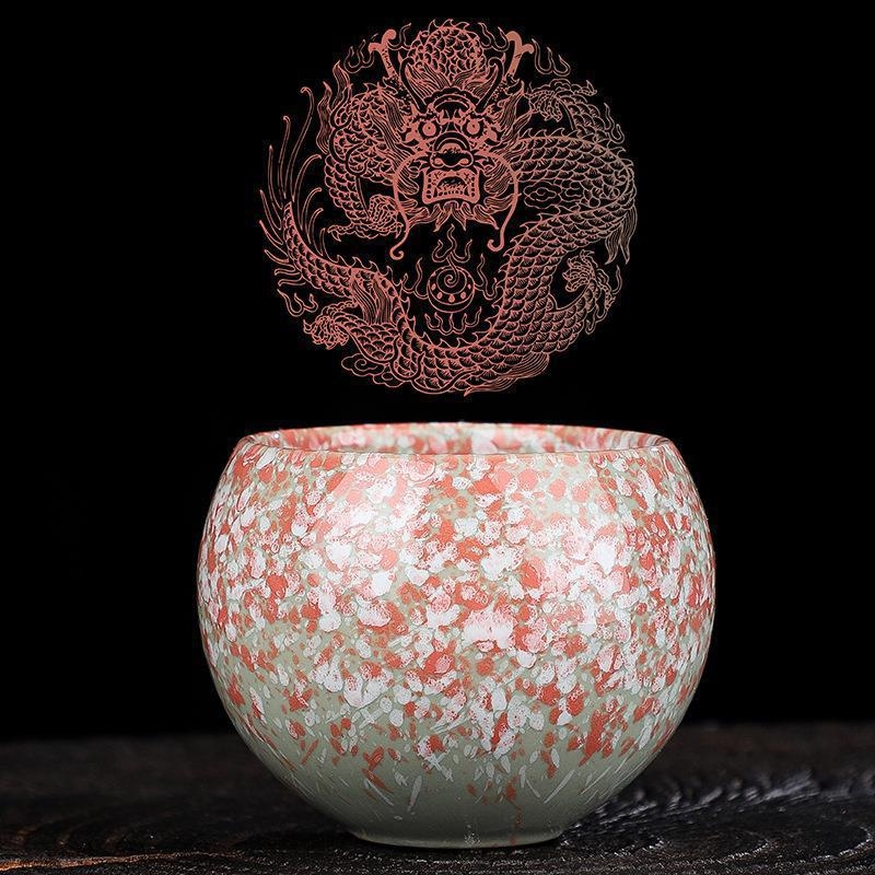 Ceașcă ceramică cu glazură de cuptor Dragon Egg, ceașcă Kung Fu pentru ceai, ceașcă mare de ceai, set de ceai cu glazură Tianmu.