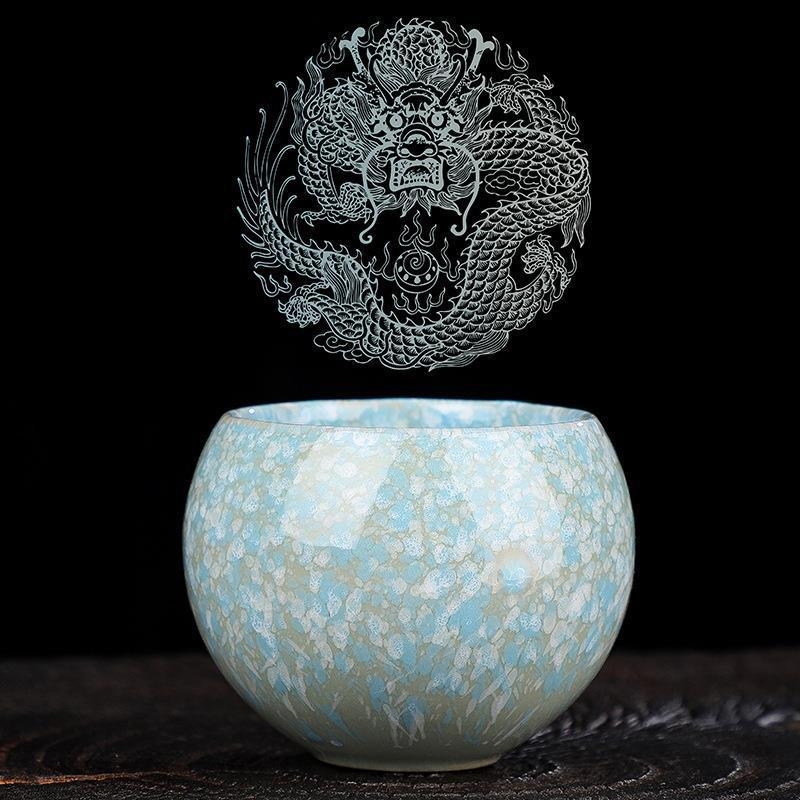 Ceașcă ceramică cu glazură de cuptor Dragon Egg, ceașcă Kung Fu pentru ceai, ceașcă mare de ceai, set de ceai cu glazură Tianmu.