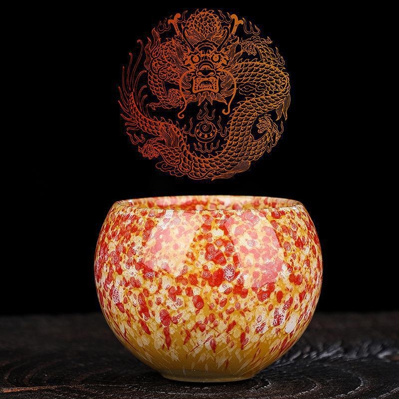 Ceașcă ceramică cu glazură de cuptor Dragon Egg, ceașcă Kung Fu pentru ceai, ceașcă mare de ceai, set de ceai cu glazură Tianmu.