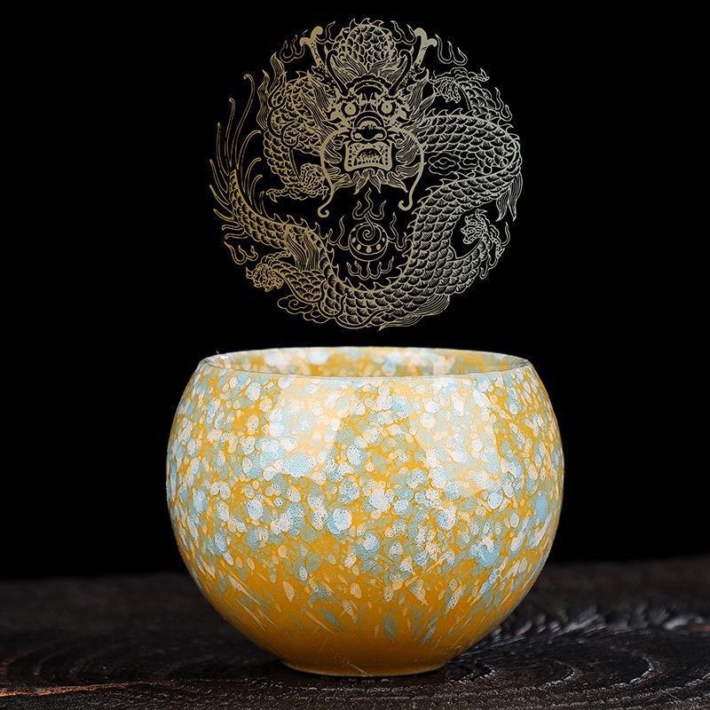 Ceașcă ceramică cu glazură de cuptor Dragon Egg, ceașcă Kung Fu pentru ceai, ceașcă mare de ceai, set de ceai cu glazură Tianmu.