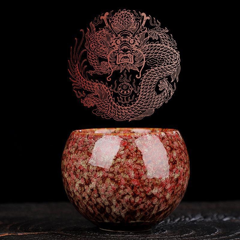 Ceașcă ceramică cu glazură de cuptor Dragon Egg, ceașcă Kung Fu pentru ceai, ceașcă mare de ceai, set de ceai cu glazură Tianmu.