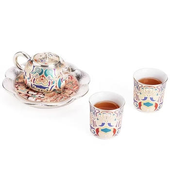 Maestrul Chen Desheng, set de ceai din argint, ceramic portabil, în cutie cadou