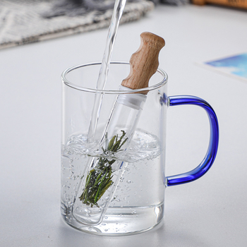 Infuzor de ceai din sticlă borosilicată, în tub de probă cu capac, filtru de ceai portabil, versiune actualizată