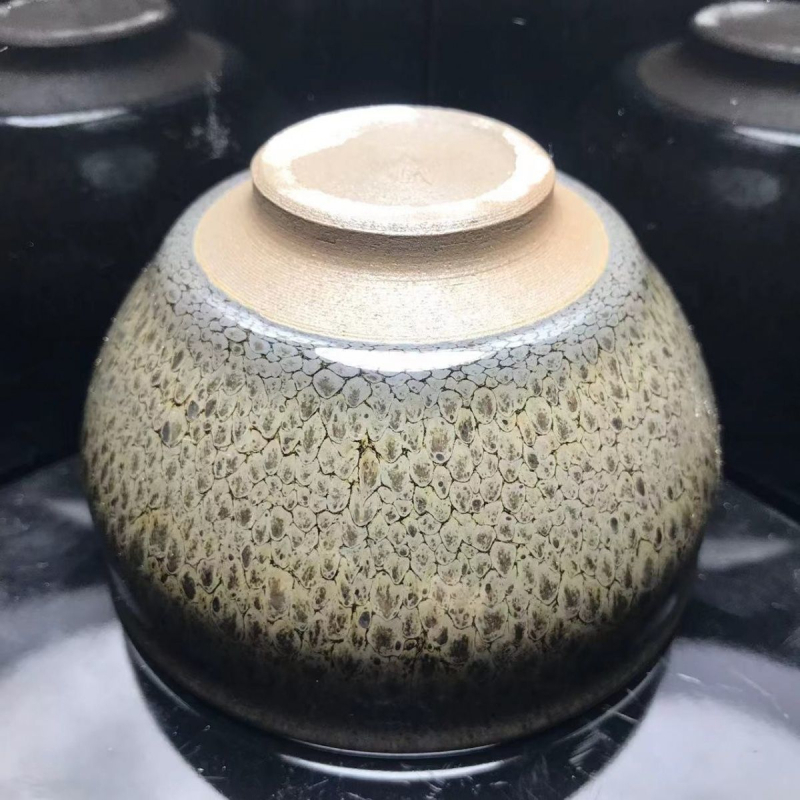Jianyao Partridge ceașcă de ceai, stil general, ceașcă de colecție cu lotus în interior, glazură ceramică neagră