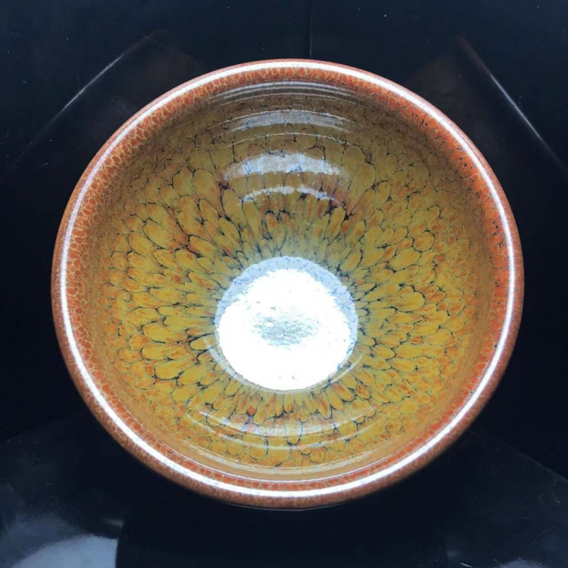Jianyao Partridge ceașcă de ceai, stil general, ceașcă de colecție cu lotus în interior, glazură ceramică neagră