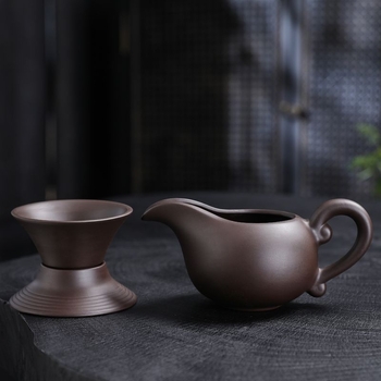 Ceașă filtrantă din lut mov pentru ceai Kung Fu, set ceramic retro pentru ceai cu filtru