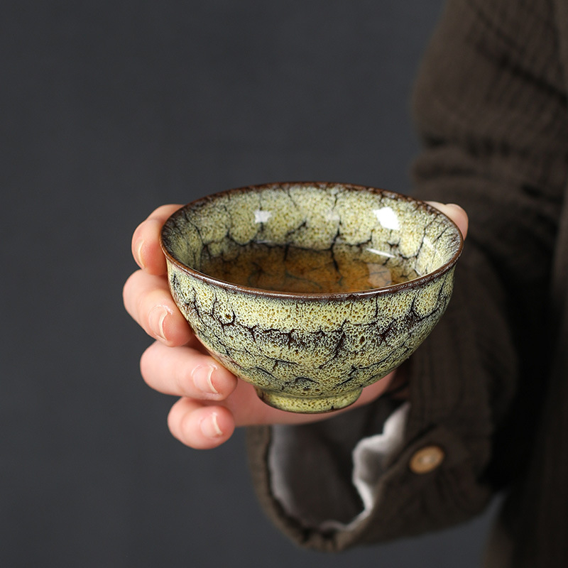 Ceașcă de ceai Jianzhan Kung Fu, cu încrustație de argint, ceramică, pentru uz casnic