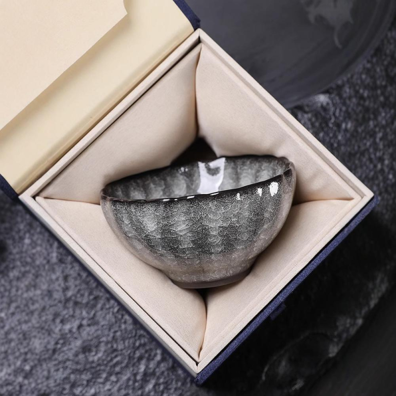 Ceașă de ceai Jianzhan Ru kiln cu floare de gheață, ceașcă individuală pentru degustare