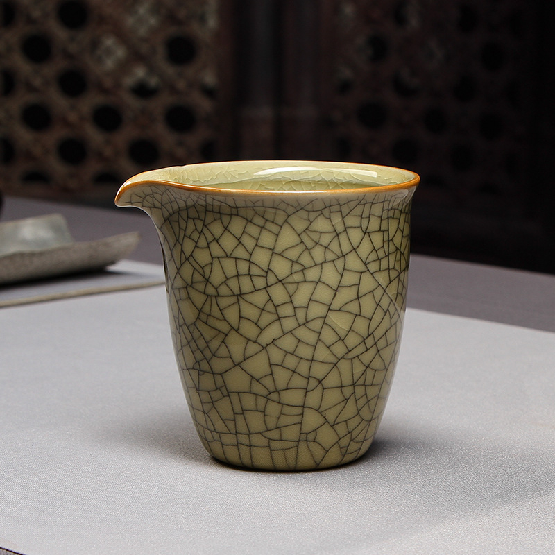 Ceai ceai din porțelan Celadon cu glazură crăpată, cupă de echilibru, divizor de ceai și ceainic – accesorii Kungfu ceai