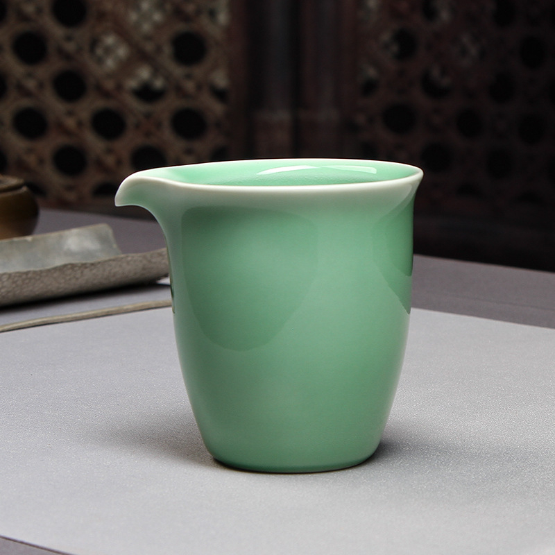 Ceai ceai din porțelan Celadon cu glazură crăpată, cupă de echilibru, divizor de ceai și ceainic – accesorii Kungfu ceai