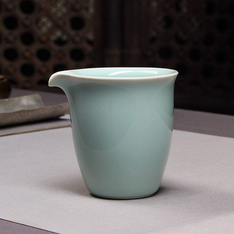 Ceai ceai din porțelan Celadon cu glazură crăpată, cupă de echilibru, divizor de ceai și ceainic – accesorii Kungfu ceai