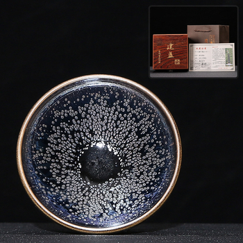 Jianyang Jian Zhan – glazură minerală originală, ceramică lucrată manual, corp de fier, schimbare de culoare în cuptor, ceașcă cu o sută de flori, Tianmu Cup cu păr de iepure și picături de ulei, ceașcă a Maestrului