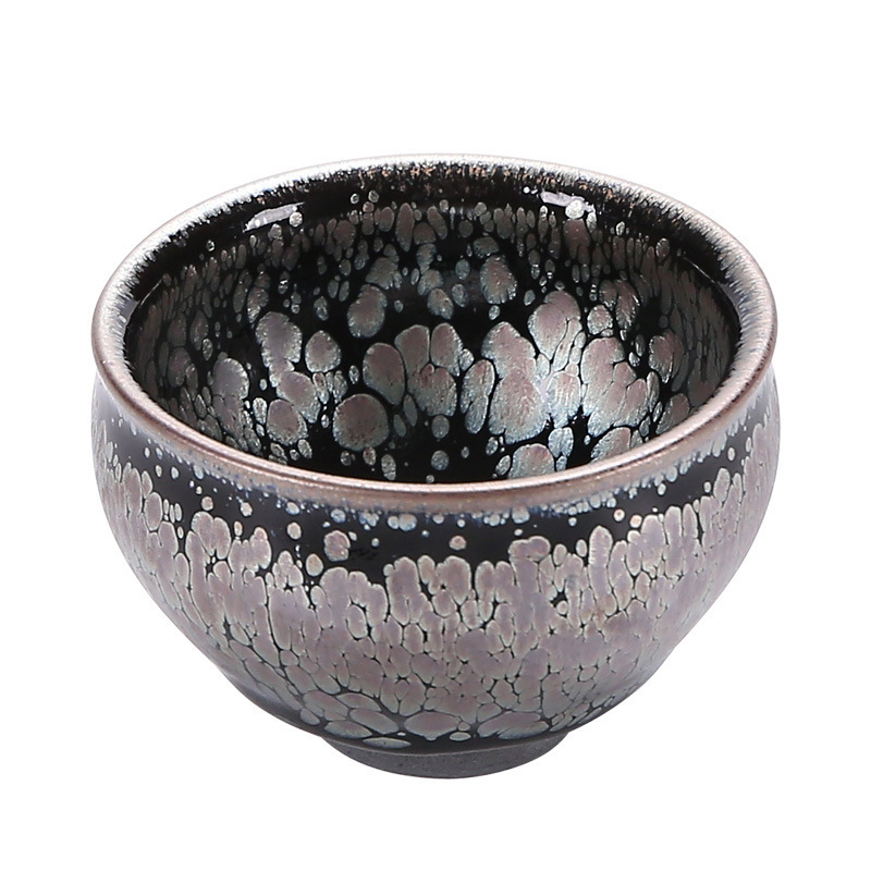 Jianyang Jian Zhan – glazură minerală originală, ceramică lucrată manual, corp de fier, schimbare de culoare în cuptor, ceașcă cu o sută de flori, Tianmu Cup cu păr de iepure și picături de ulei, ceașcă a Maestrului
