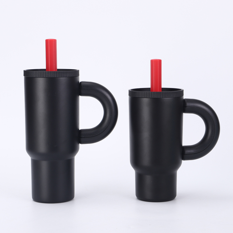 Tumbler izoterm din oțel inoxidabil cu mâner, portabil pentru exterior, pentru mașină