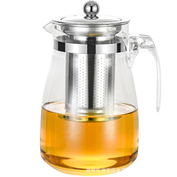 Ceainic de sticlă cu infuzor din oțel inoxidabil și filtru, set de ceai pentru uz casnic