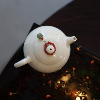 Pandantiv decorativ din ceramică pentru accesorii de ceai, pentru ceainic cu capac, stil chinezesc minimalist, realizat manual