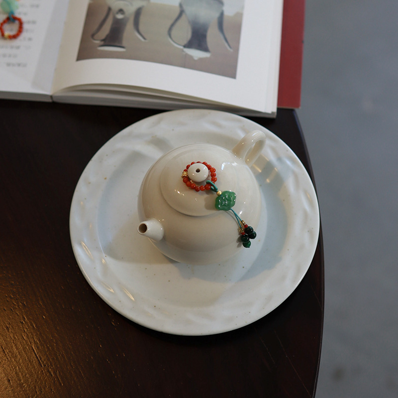 Pandantiv decorativ din ceramică pentru accesorii de ceai, pentru ceainic cu capac, stil chinezesc minimalist, realizat manual