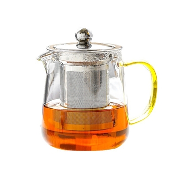 Ceainic din sticlă borosilicată, cu filtru din oțel inoxidabil, stil japonez, sticlă groasă, pentru ceaiuri de flori