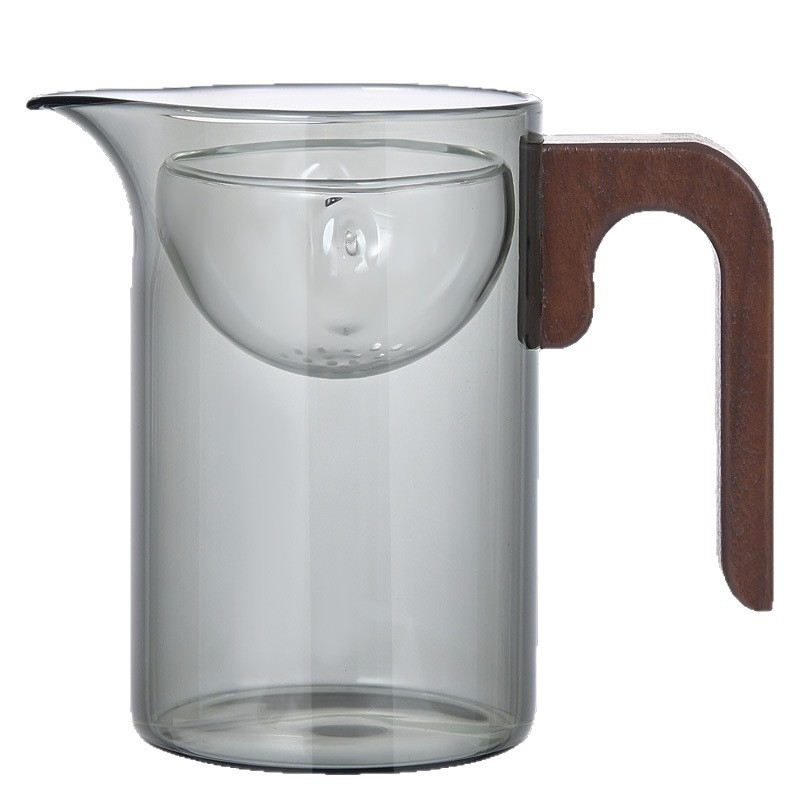 Cupa de ceai din sticlă borosilicat, cu design mic de mandarin verde, pentru uz casnic, rezistentă la temperaturi înalte, cu pereți îngroșați