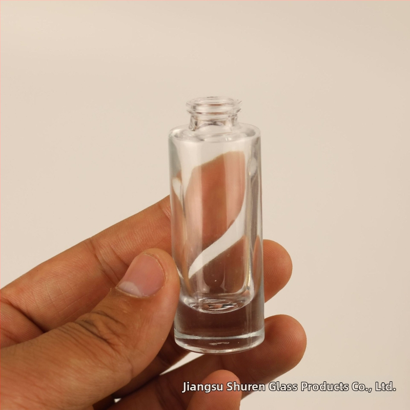 10 ml priehľadná sklenená fľaška na parfum so snap-on uzáverom, prenosná opakovane plniteľná fľaštička na rozprašovanie, luxusný dizajn