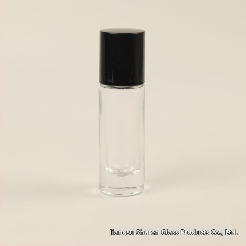 10 ml priehľadná sklenená fľaška na parfum so snap-on uzáverom, prenosná opakovane plniteľná fľaštička na rozprašovanie, luxusný dizajn