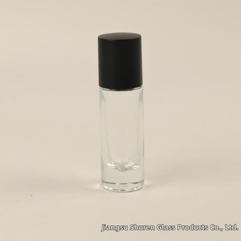 10 ml priehľadná sklenená fľaška na parfum so snap-on uzáverom, prenosná opakovane plniteľná fľaštička na rozprašovanie, luxusný dizajn