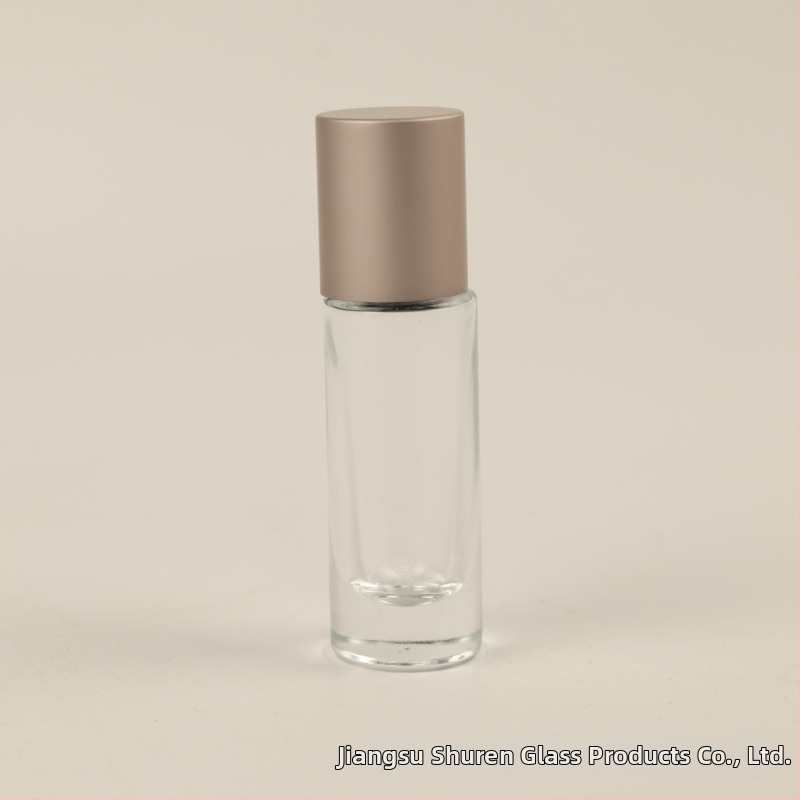 10 ml priehľadná sklenená fľaška na parfum so snap-on uzáverom, prenosná opakovane plniteľná fľaštička na rozprašovanie, luxusný dizajn