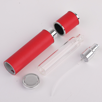 10 ml parfümös üveg utazáshoz, bőrhatású, elegáns, hordozható illatminta kozmetikumokhoz sprayfejjel