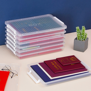 Cutie pătrată pentru documente, din plastic transparent cu capac, cutie A4 sigilată pentru arhivare și organizare, capacitate mare