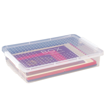 Cutie pătrată pentru documente, din plastic transparent cu capac, cutie A4 sigilată pentru arhivare și organizare, capacitate mare