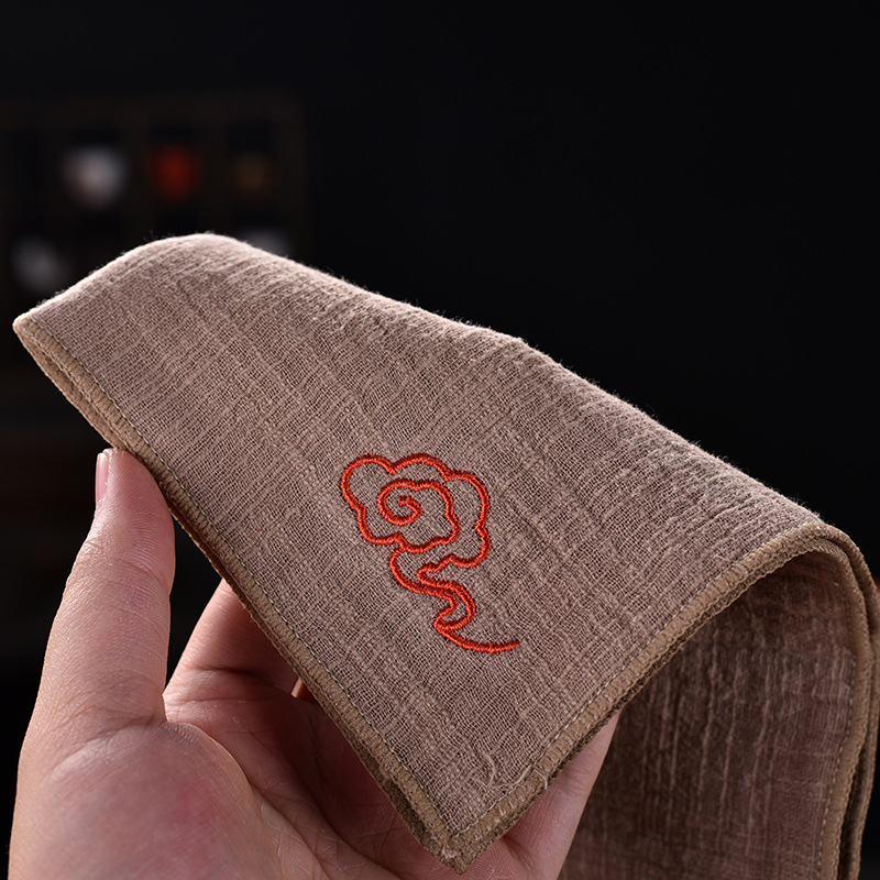 Prosop de masă din bumbac și in, gros, absorbant, pentru set Gongfu de ceai, accesorii, față de masă și cârpă de șters, opțiune logo