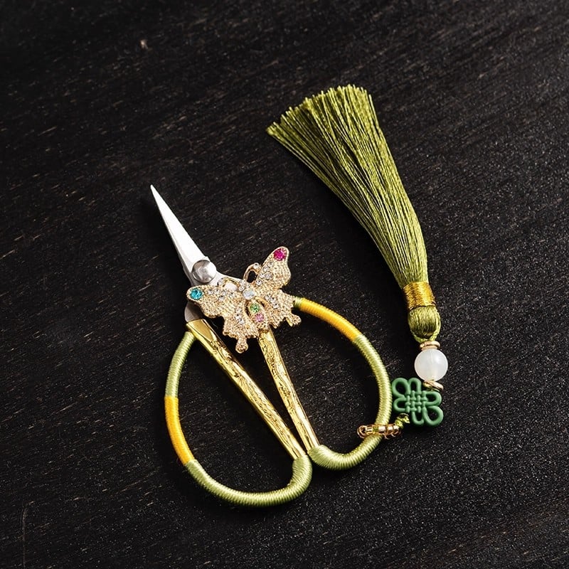 Foarfece de ceai cu mâner în formă de fluture, destinate pliculețelor de ceai, accesorii pentru ceremonia ceaiului, Zen – arta ceaiului, foarfecă mică de ceai, cuțit de ceai retro