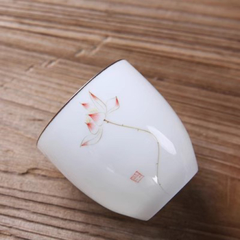 Ceașcă mare de ceai din ceramică pictată manual, set de ceai în stil chinezesc, porțelan alb, pentru preparare solo, cană cadou, vânzare en gros