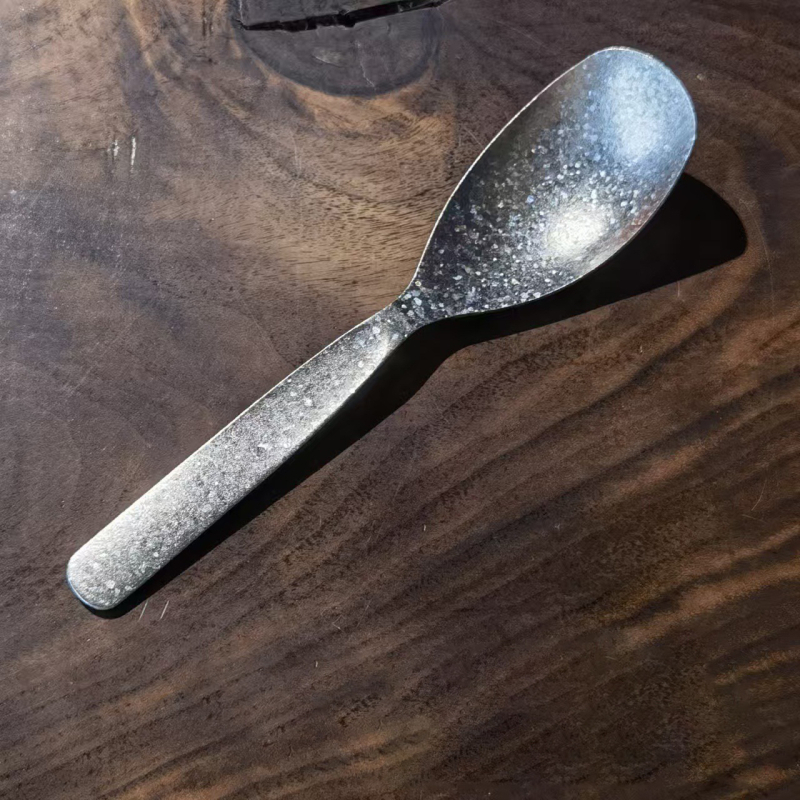 Lingură pătrată din titan cu mâner lung pentru restaurante, linguriță de ceai și lingură de desert, rezistentă la temperaturi înalte, uz casnic