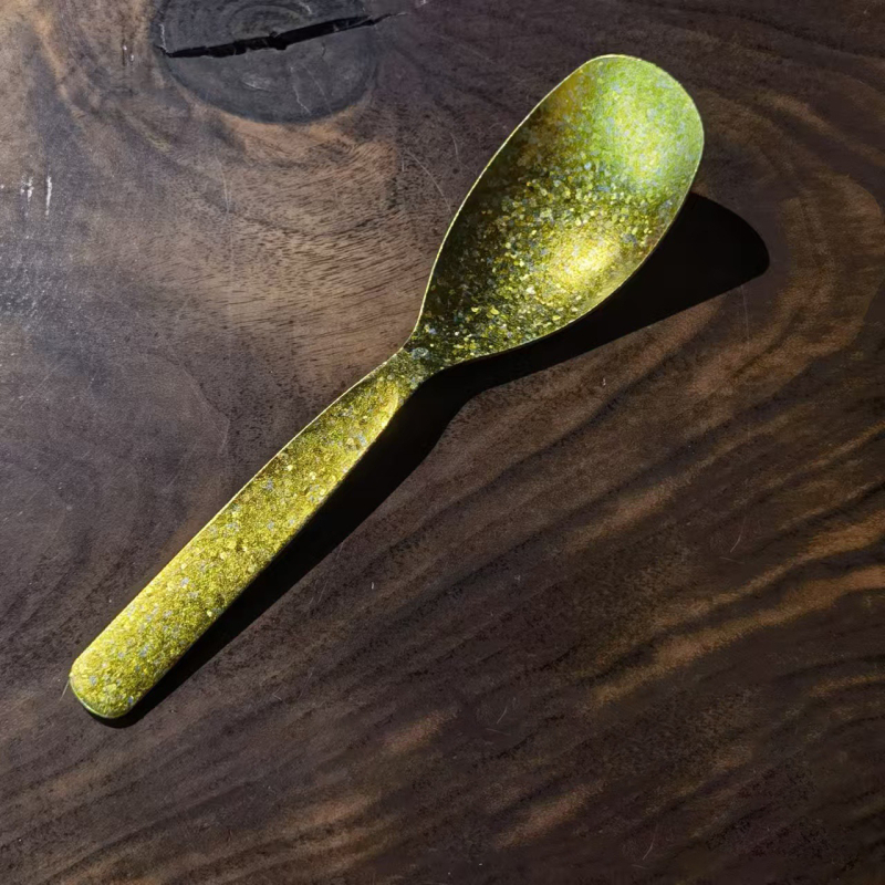 Lingură pătrată din titan cu mâner lung pentru restaurante, linguriță de ceai și lingură de desert, rezistentă la temperaturi înalte, uz casnic