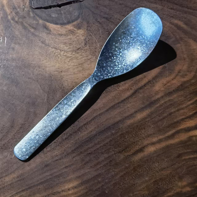 Lingură pătrată din titan cu mâner lung pentru restaurante, linguriță de ceai și lingură de desert, rezistentă la temperaturi înalte, uz casnic