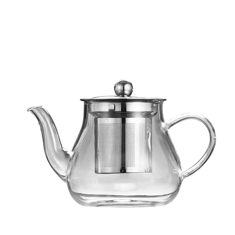 Ceainic din sticlă cu filtru din oțel inoxidabil pentru uz casnic și birou