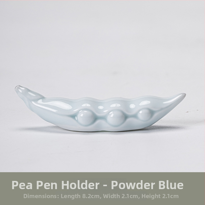 Set ceramic pentru ceremonia ceaiului în stil Celadon: pernă de ceai, clips pentru ceai, linguriță-ace, pensulă, suport pentru bețișoare, porțelan alb