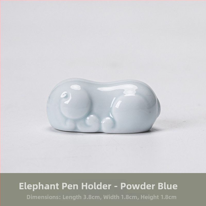 Set ceramic pentru ceremonia ceaiului în stil Celadon: pernă de ceai, clips pentru ceai, linguriță-ace, pensulă, suport pentru bețișoare, porțelan alb