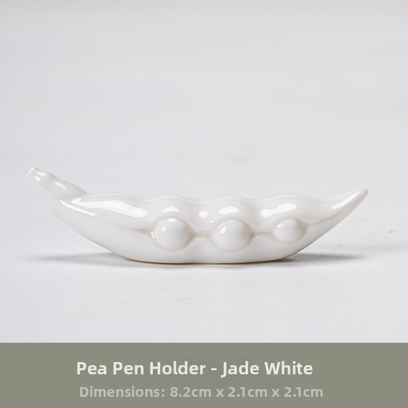 Set ceramic pentru ceremonia ceaiului în stil Celadon: pernă de ceai, clips pentru ceai, linguriță-ace, pensulă, suport pentru bețișoare, porțelan alb