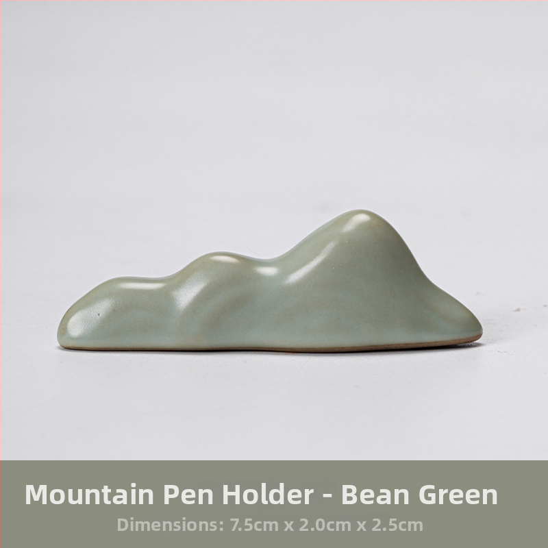 Set ceramic pentru ceremonia ceaiului în stil Celadon: pernă de ceai, clips pentru ceai, linguriță-ace, pensulă, suport pentru bețișoare, porțelan alb