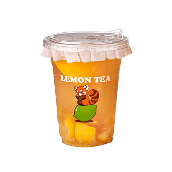 Pahar PET de unică folosință, transparent, 600 ml, pentru băuturi reci, cu capac, pentru utilizare comercială și la standuri