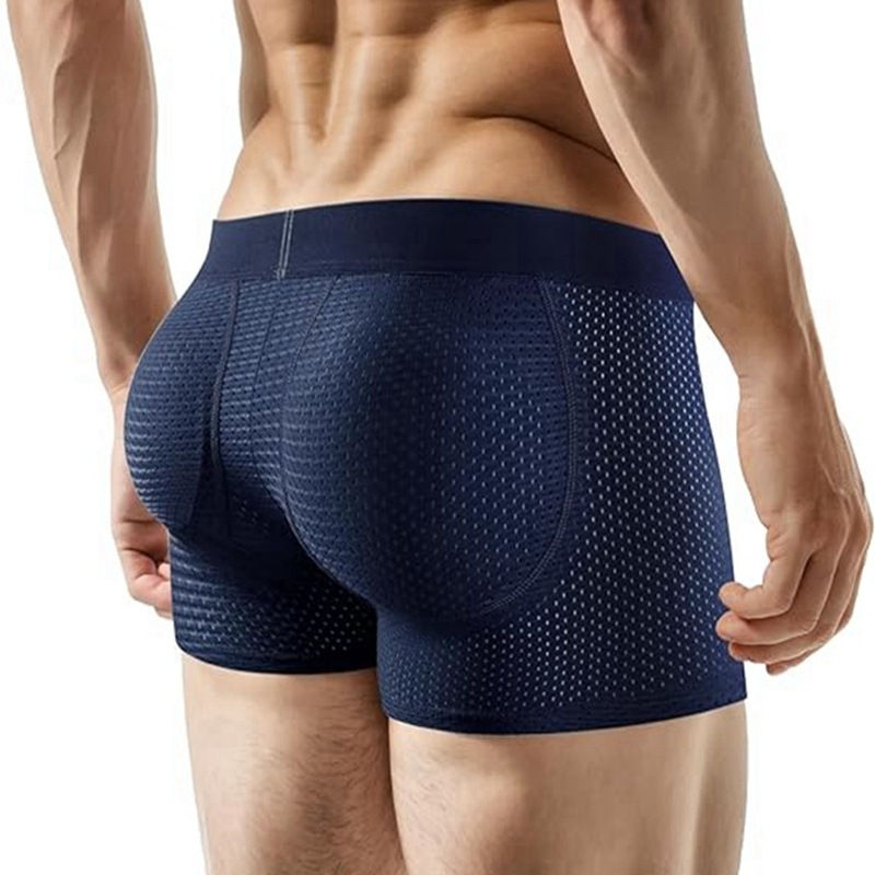 Muške mrežaste bokserice s odvojivim spužvastim jastučićem za podizanje stražnjice, prozračan materijal