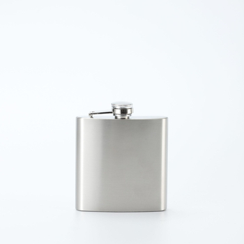 Flacon de vin din oțel inoxidabil, cu profil plat și pahar mic, portabil pentru exterior, stil minimalist-retro