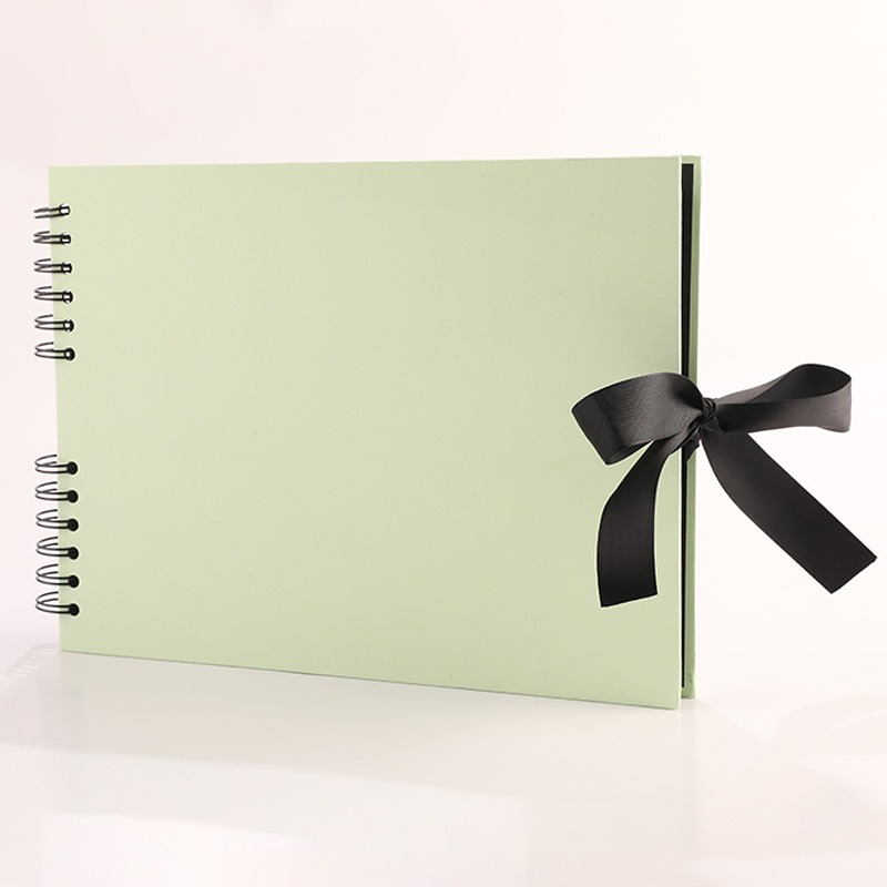 Album foto DIY cu spirală, design creativ cu funda, scrapbook adeziv pentru felicitări, 40 de pagini interioare