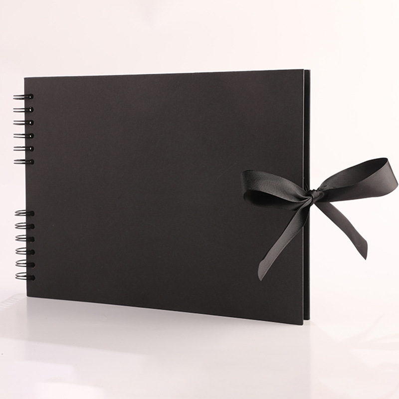 Album foto DIY cu spirală, design creativ cu funda, scrapbook adeziv pentru felicitări, 40 de pagini interioare