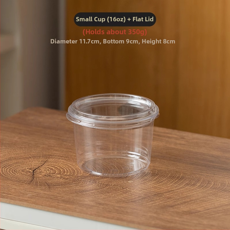 Cupe de unică folosință pentru salata de fructe, iaurt și suc — pahare transparente din plastic