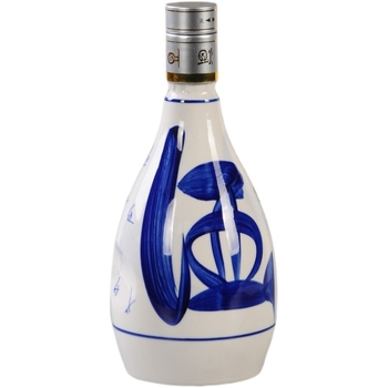 Set de vin din ceramică albastru-alb, sticlă de vin goală, recipient sigilat, set complet într-o cutie cadou, calitate premium