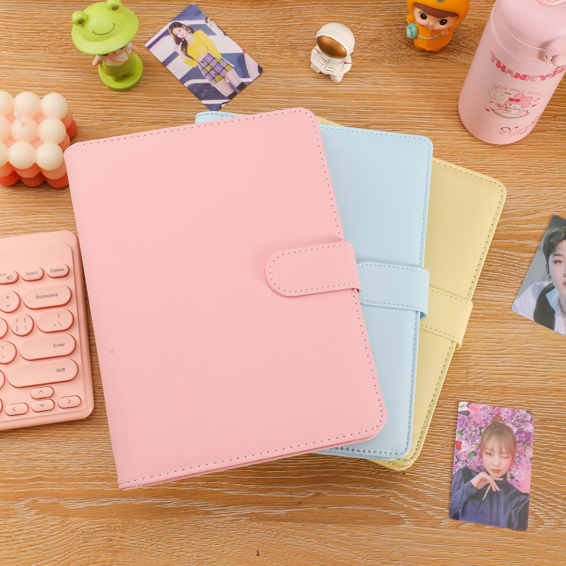 Album foto A5 Macaron cu pagini detașabile, 3 inch, grilă cu patru casete pentru fotografii Polaroid, spațiu de stocare personalizabil pentru carduri de fan